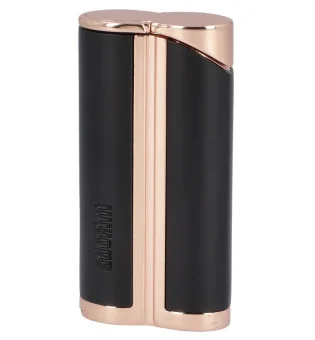 adorini Curve Jetfeuerzeug Einflammig Schwarz / Rosegold inkl. Zigarrenbohrer