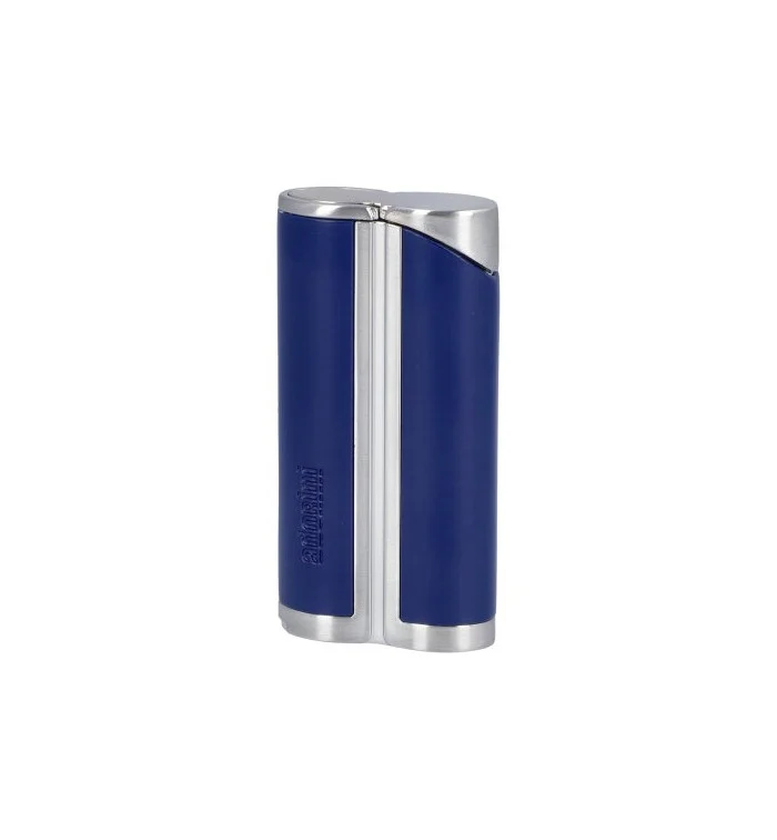 adorini Curve Jetfeuerzeug Einflammig Blau / Silber inkl. Zigarrenbohrer