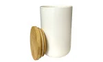 Weßes Porzellan Zigarren Jar mit Holzdeckel Foto 2