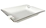 Aschenbecher weiss/silber quadratisch