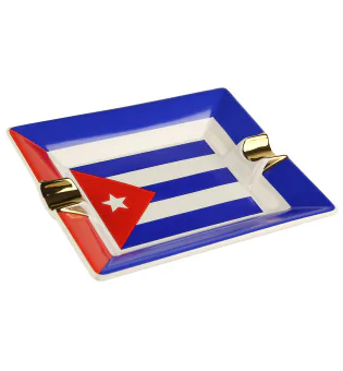 Zigarrenascher Keramik Kubanische Flagge
