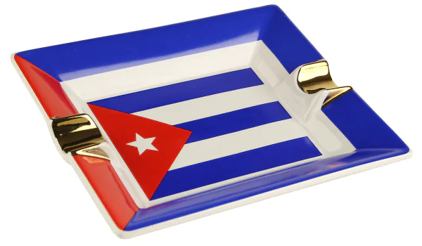 Zigarrenascher Keramik Kubanische Flagge