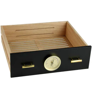Schublade für adorini Humidor Chianti medium schwarz mit Hygrometer Loch Foto 5