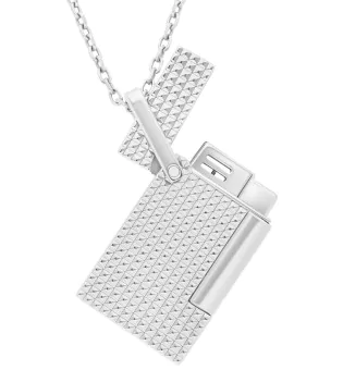 S.T. Dupont Halskette Feuerzeug Silber K27066CH