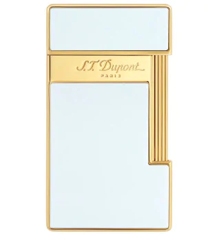 S.T. Dupont Slimmy Feuerzeug Naturlack Weiß Gold 028004