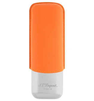 S.T. Dupont Zigarrenetui für 2 Zigarren Orange Chrom 183266
