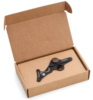 Fox Zigarrenschere Edelstahl schwarz mit Holzhalterung und Aschenbecher 749/1 SM BSW