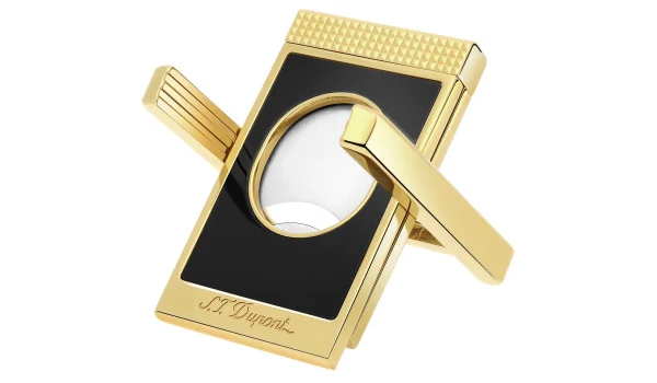 S.T. Dupont Doppelklingencutter mit Zigarrenständer Schwarz Gold 003393