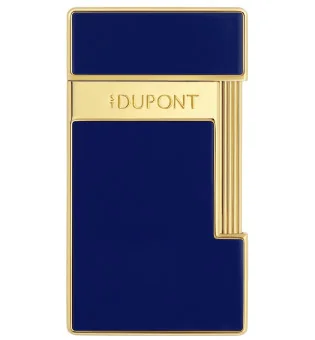 S.T. Dupont Slimmy Feuerzeug Naturlack Blau Gold 028225