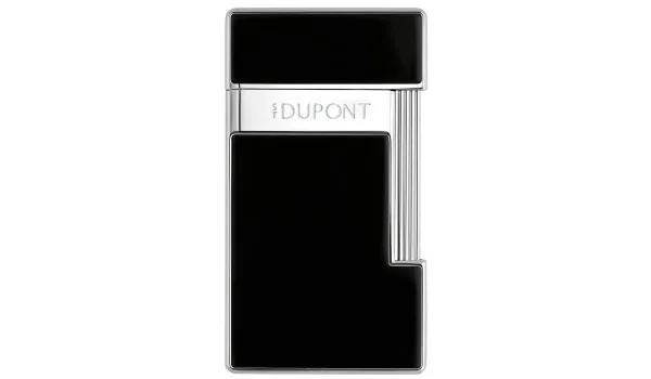 S.T. Dupont Slimmy Feuerzeug Naturlack Schwarz Chrom 028221