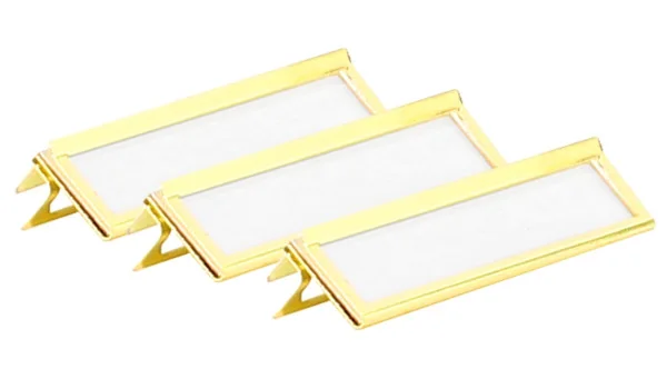 adorini Label Clips Metall gold Packung von 3 Stück