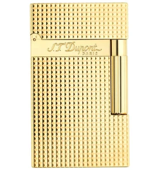 S.T. Dupont Ligne 2 16284 Feuerzeug breite Flamme Diamantmuster Gelbgold