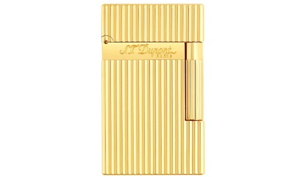 S.T. Dupont Ligne 2 16827 Feuerzeug breite Flamme längsgestreift Gelbgold