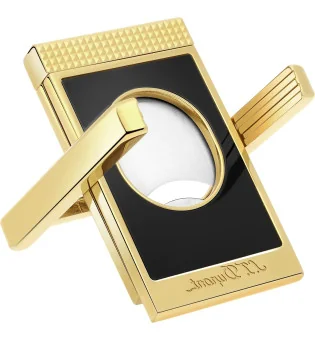 S.T. Dupont Doppelklingencutter mit Zigarrenständer Schwarz Gold 003393
