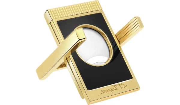 S.T. Dupont Doppelklingencutter mit Zigarrenständer Schwarz Gold 003393
