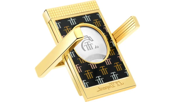 S.T. Dupont Doppelklingencutter mit Zigarrenständer Trinidad Schwarz Gold 003477
