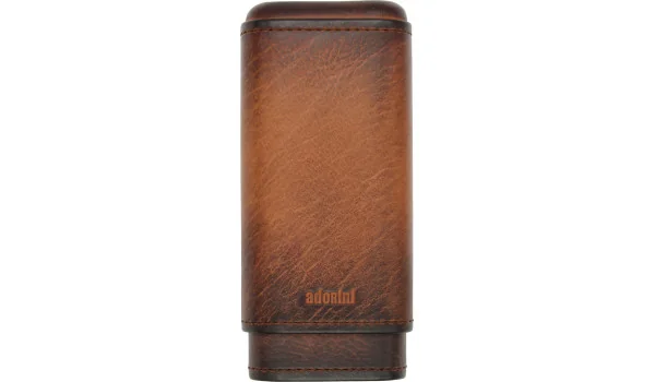 adorini Zigarrenetui Vintage Echt Leder 2-3 Zigarren braun