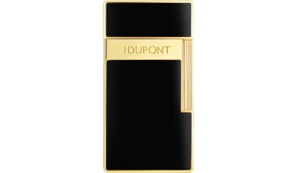 S.T. Dupont Biggy Feuerzeug Naturlack Schwarz Gold 025222