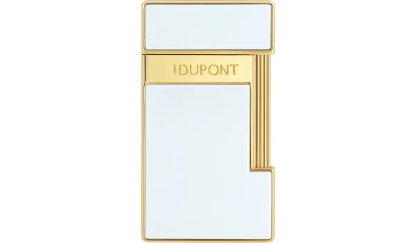 S.T. Dupont Slimmy Feuerzeug Naturlack Weiß Gold 028224