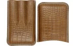 Jemar Leder Zigarrenetui für drei Zigarren Kroko Camel 464/3 Foto 2
