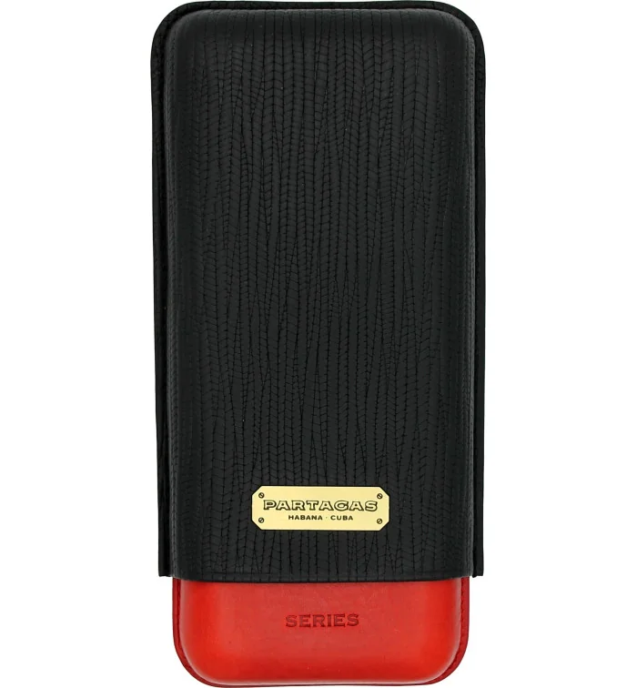 Partagas  3er Zigarren Lederetui Schwarz Rot Foto 2