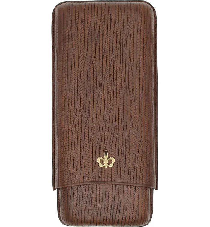 Montecristo Fleur de Lis Zigarrenetui Leder braun für 3 Zigarren