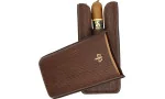Montecristo Fleur de Lis Zigarrenetui Leder braun für 3 Zigarren Foto 2