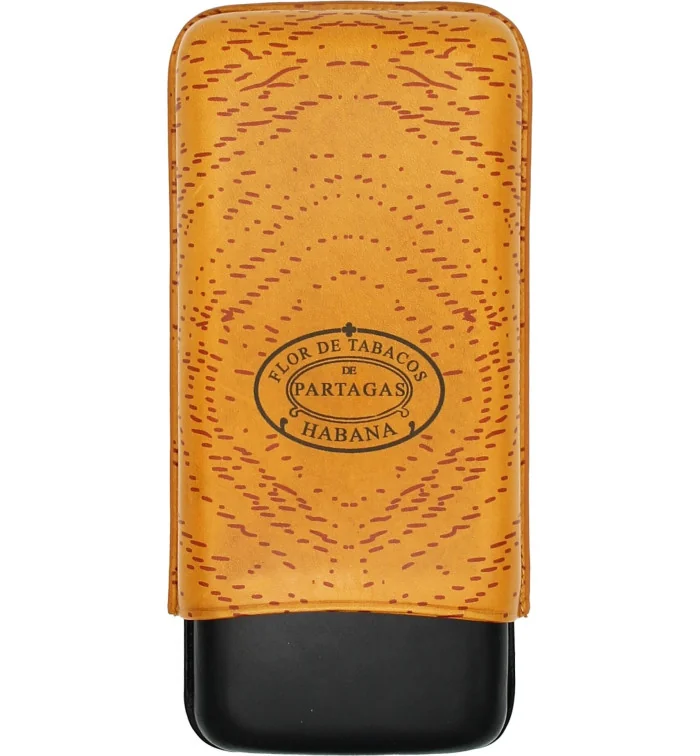 Partagas Klassik Zigarrenetui Leder orange und schwarz für 3 Zigarren