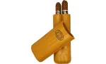 Partagas Zigarrenetui Leder Senfgelb für 2 Zigarren Foto 2