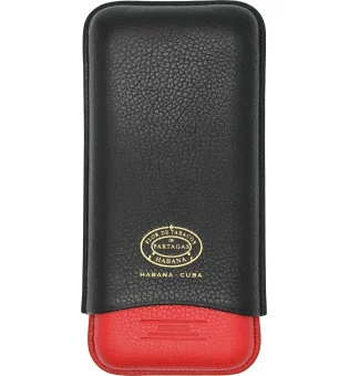 Partagas Serie Lederetui schwarz und rot mit goldenem Logo
