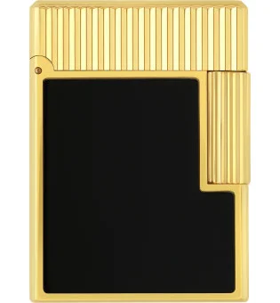 S.T. Dupont Ligne 1 Feuerzeug schwarzer Lack Gelbgold C14120